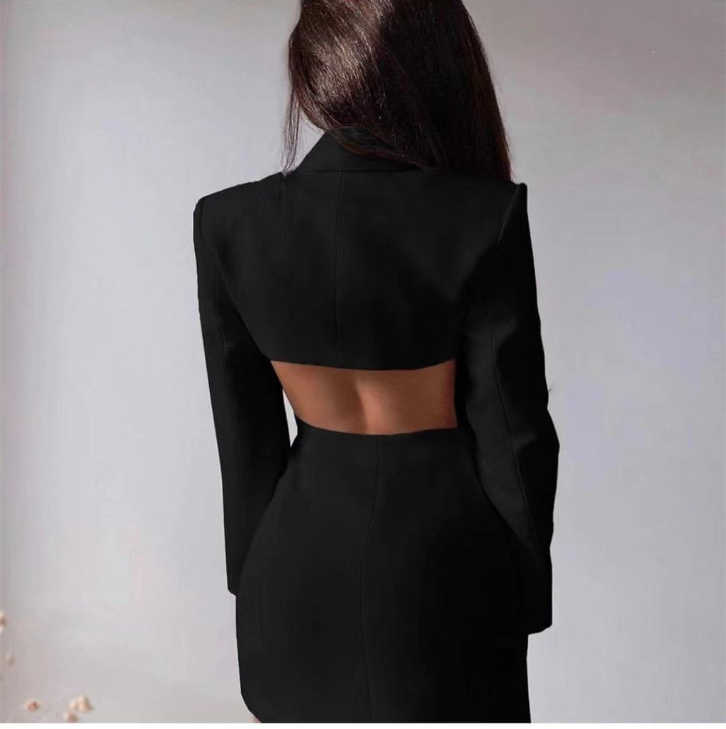 Commuter Backless Double Breasted Suit Skirt Wish