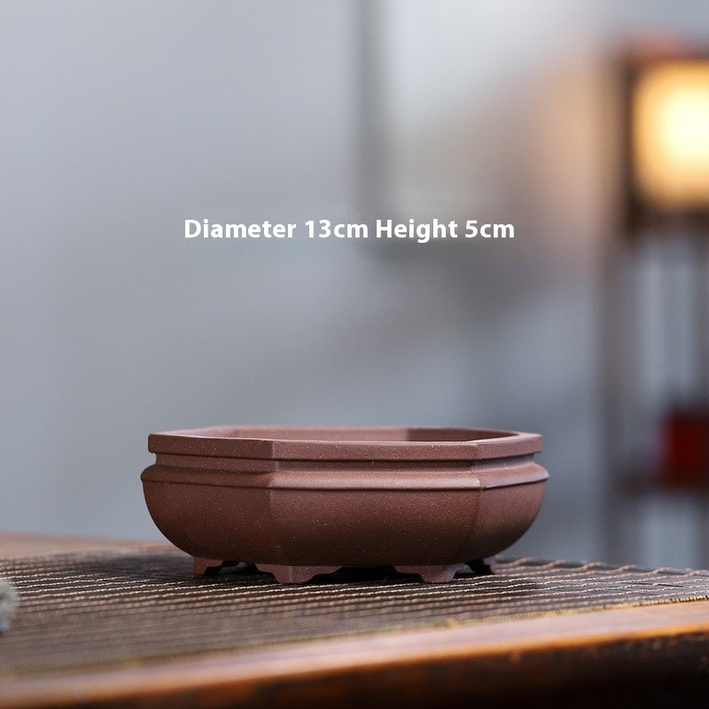 Yixing Purple Sand Small Flower Pot Stoneware Breathable