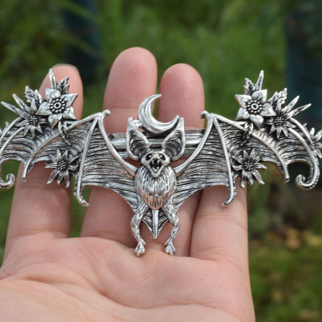 Witch Black Bat Hair Slide A Metal Hair Accessory