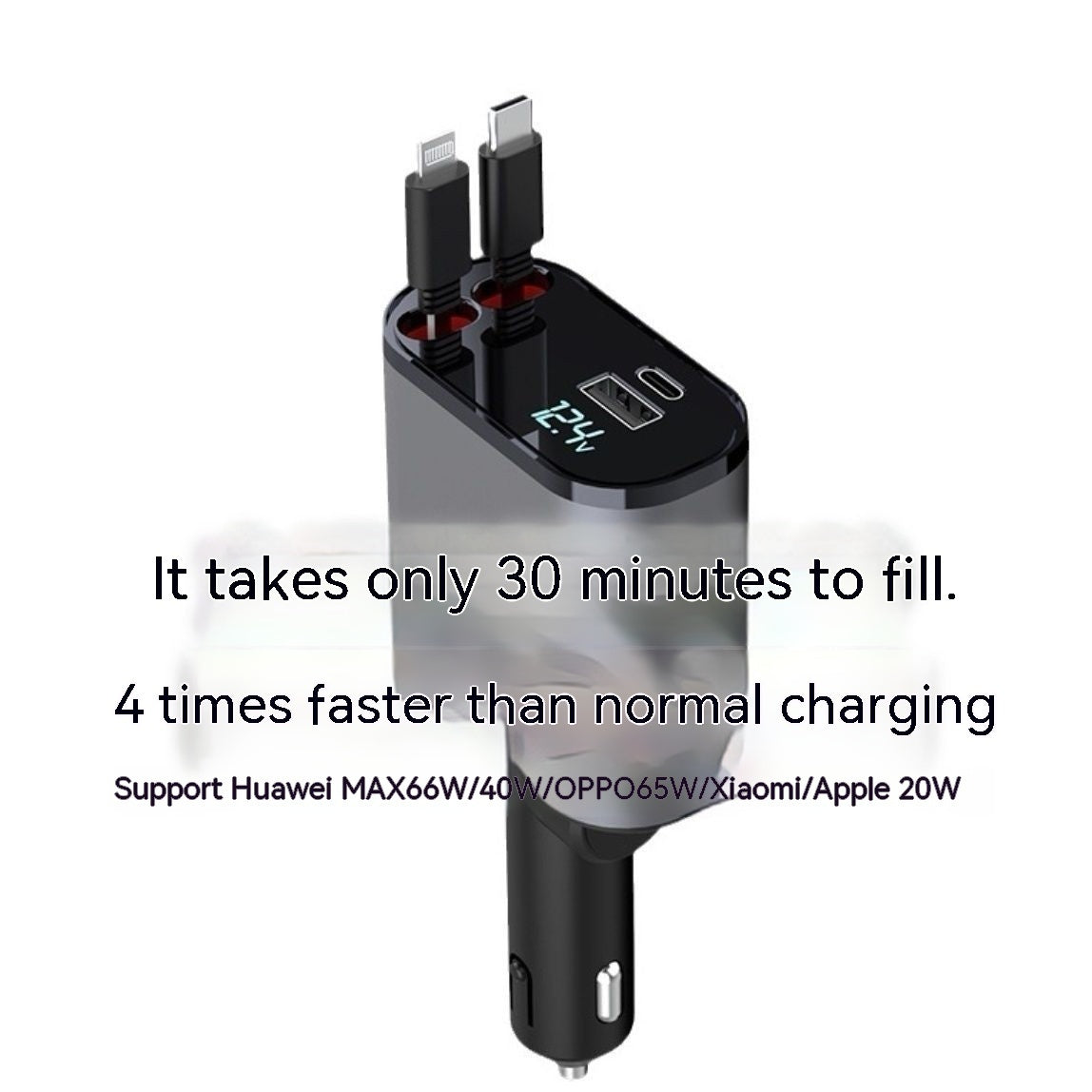 Universal Fast Charging Car Charger - Retractable & Convertible