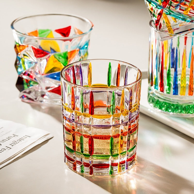 Italian Crystal Glasses Hand-painted Glass