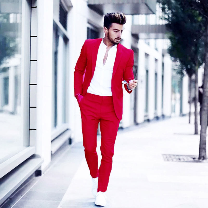 New Men's Two Piece Business Casual Suit