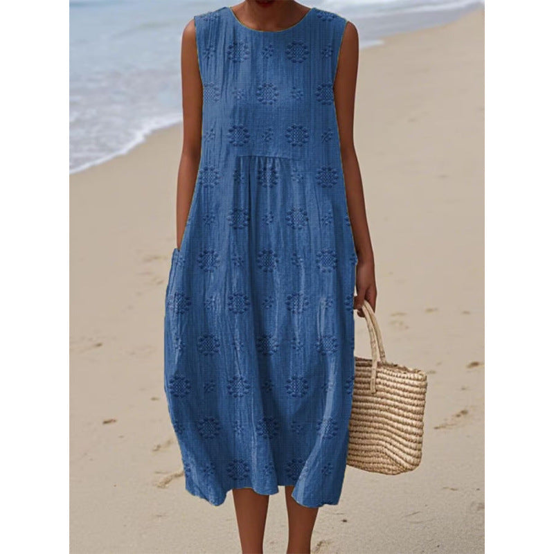 Slim-fit Printed Long Dress 3D Printed Women's