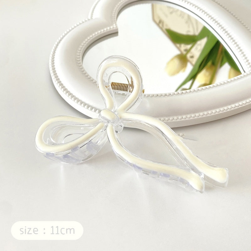 High-grade Bow Barrettes Jelly Color Dripping Oil Grip Women's Headdress