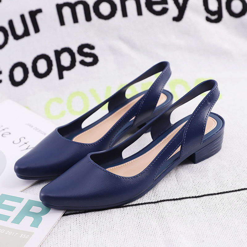 Fashion Casual Sandals Women's Low-cut Plastic Flat Sandals