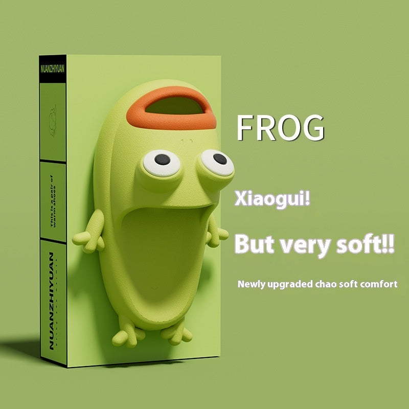 Female Summer Cartoon Frog Funny Slippers