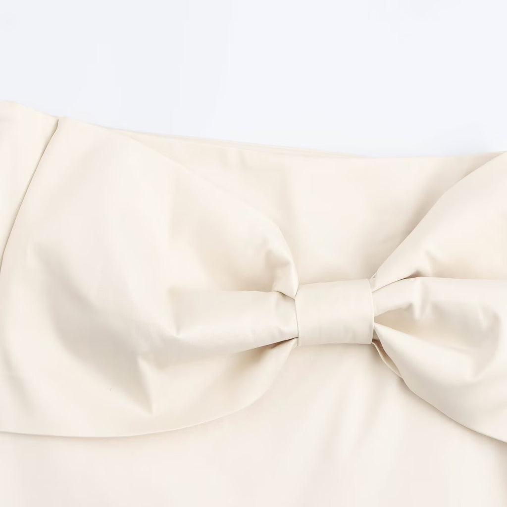 European And American Autumn New Fashion All-matching Bowknot Decoration Mini Skirt