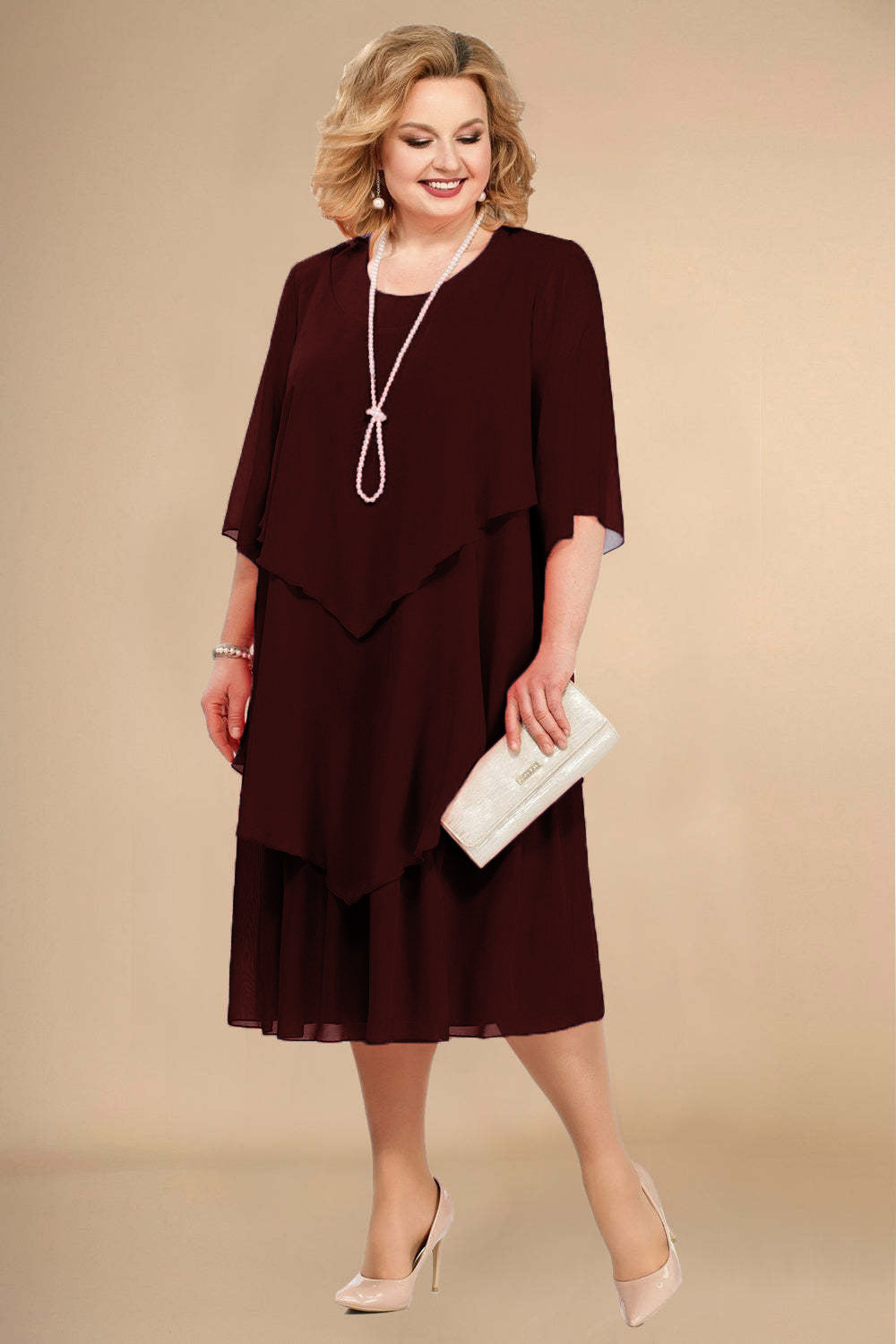 Chiffon Plus Size Mom Beach Dress