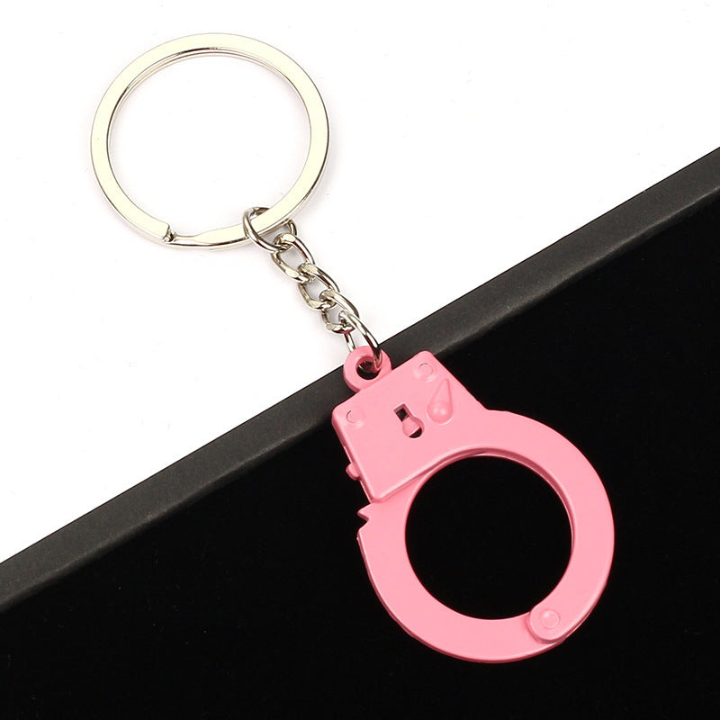 Metal Bags Pendant Zinc Alloy Casual Simulation Handcuffs Keychain