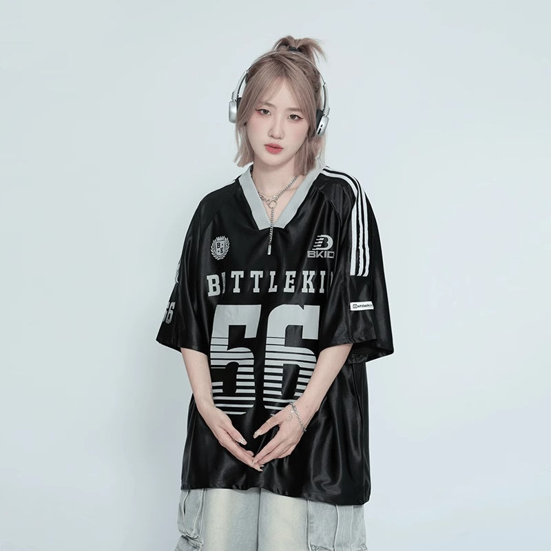 V-neck Raglan Sleeve Ice Short Sleeve T-shirt Casual Sports Jersey