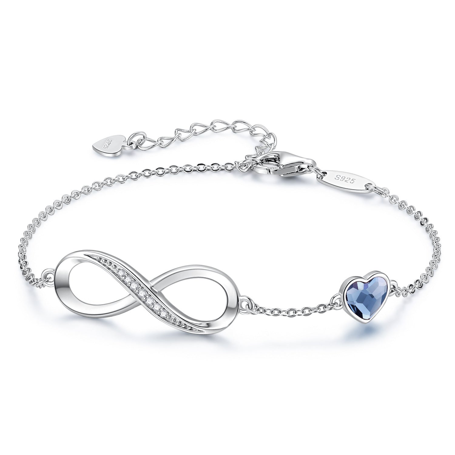 Sterling Silver Bracelet Women's Simple And Versatile Eternal Love