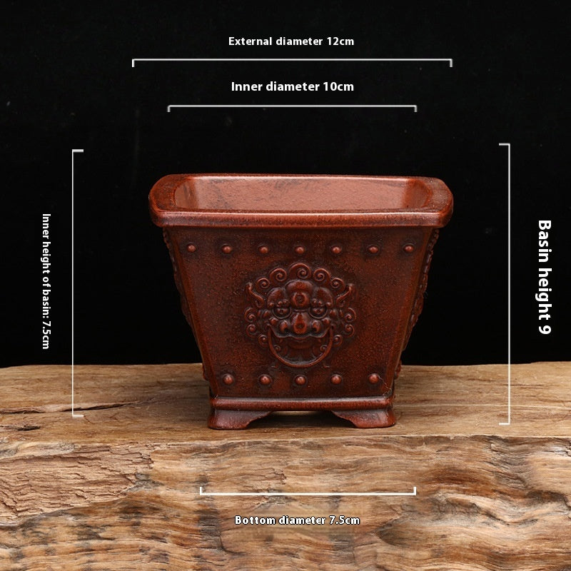 Purple Sand Flowerpot Classical Square Stick Bottle Desktop