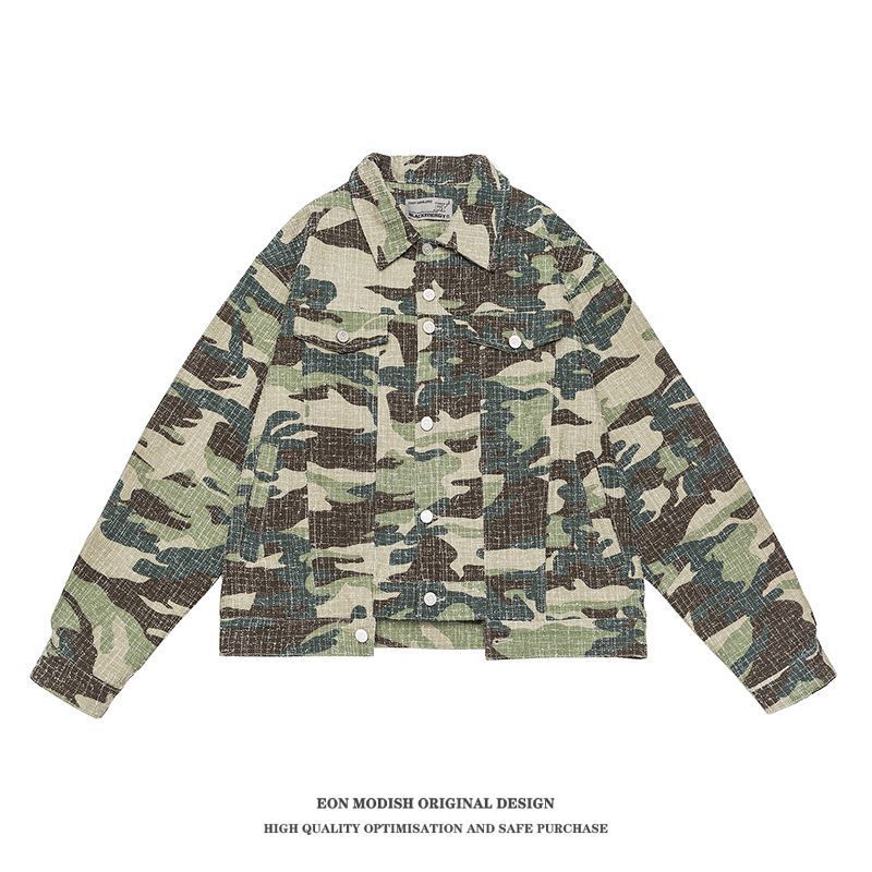 Real Shot American Street Retro Camouflage Cargo Jacket Coat