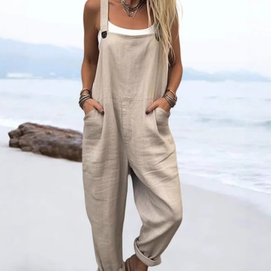 Women's Vintage Print European And American Loose Jumpsuit