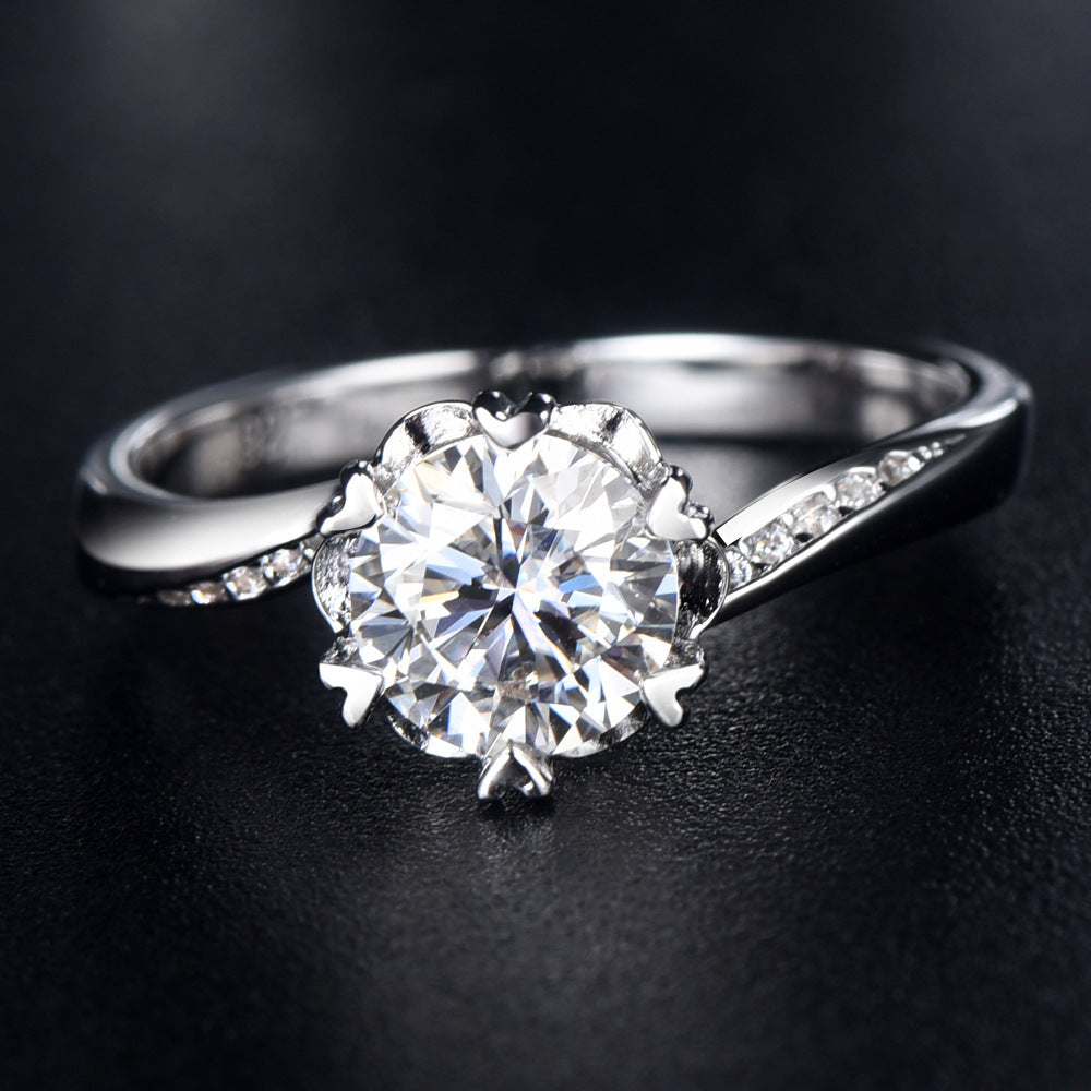 La Moissan Diamond Snowflake Engagement Ring