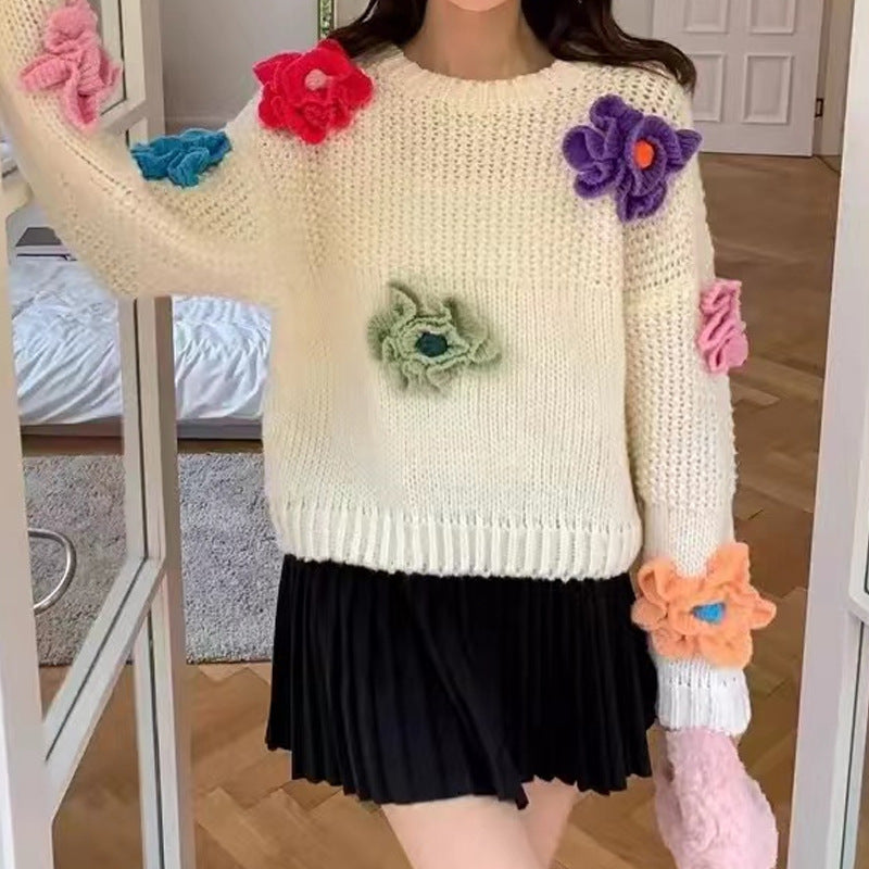 Loose-fitting Long Sleeve Sweater Design Sense Idle Style Soft Glutinous Top