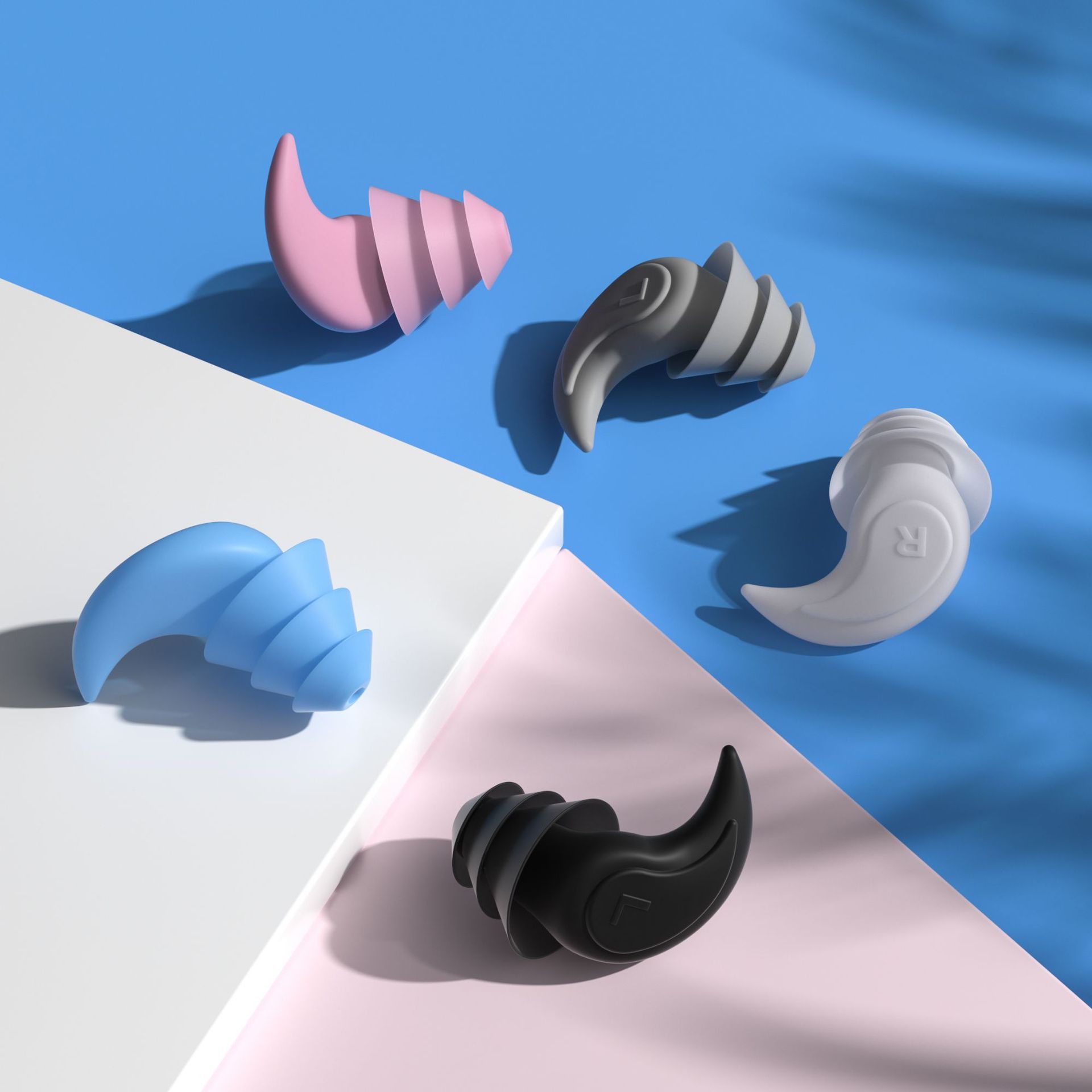 Three-layer Silicone Noise-reduction Ear Plugs Soundproof Sleep Waterproof For Bathing And Swimming