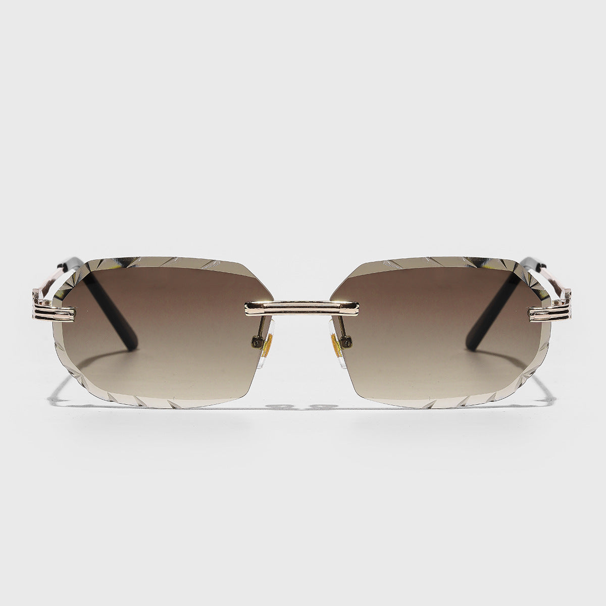 Metal Frameless Diamond Cut Sunglasses