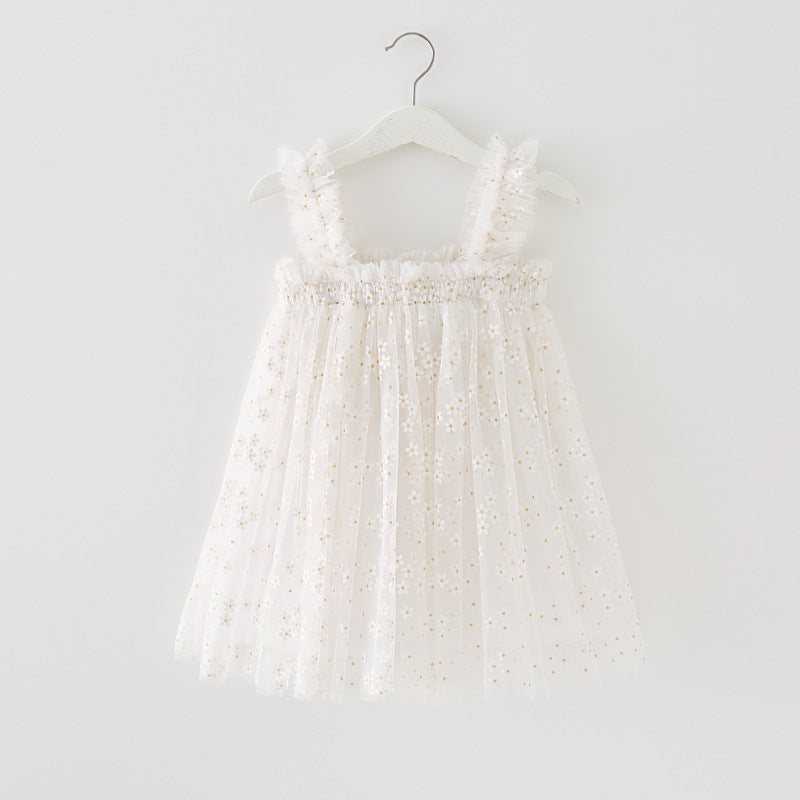 Summer Girls' Sweet Spaghetti-strap Gauze Skirt
