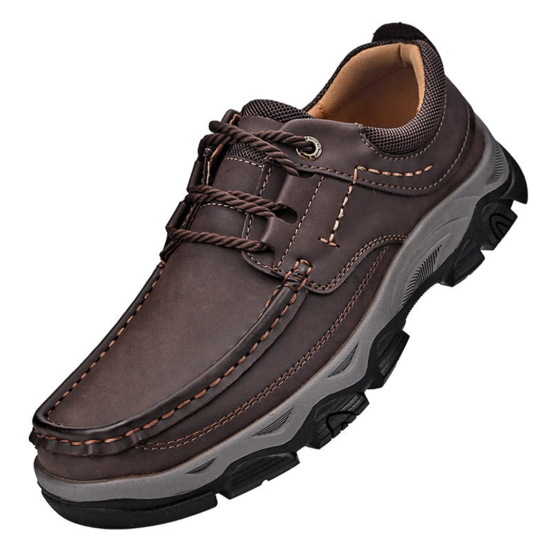 Male PU Plus Size Leather Shoes Outdoor Hiking Shoes