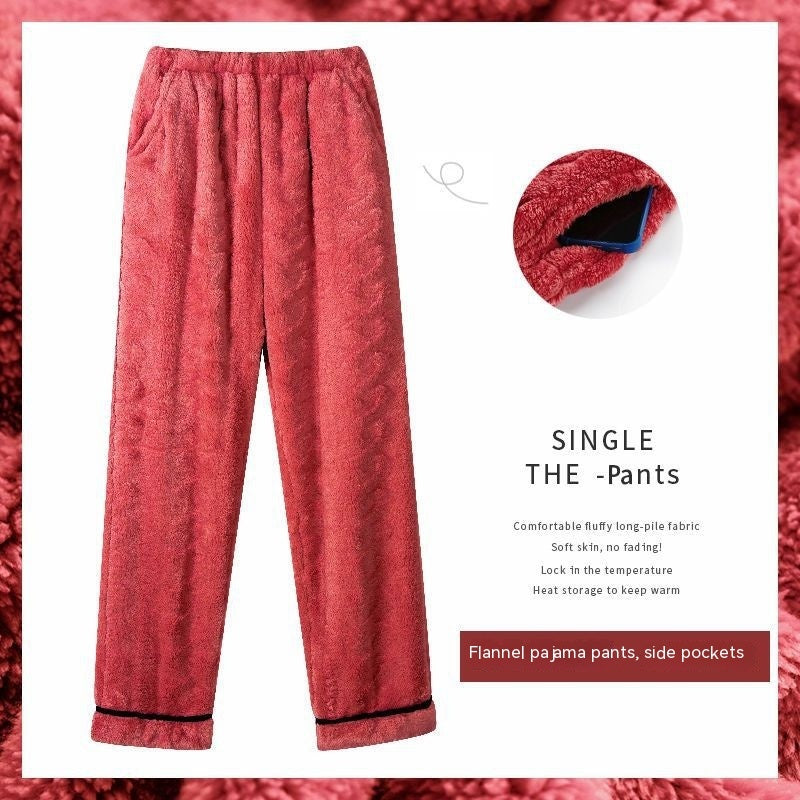 Women's Flannel Thickened Warm Home Pants