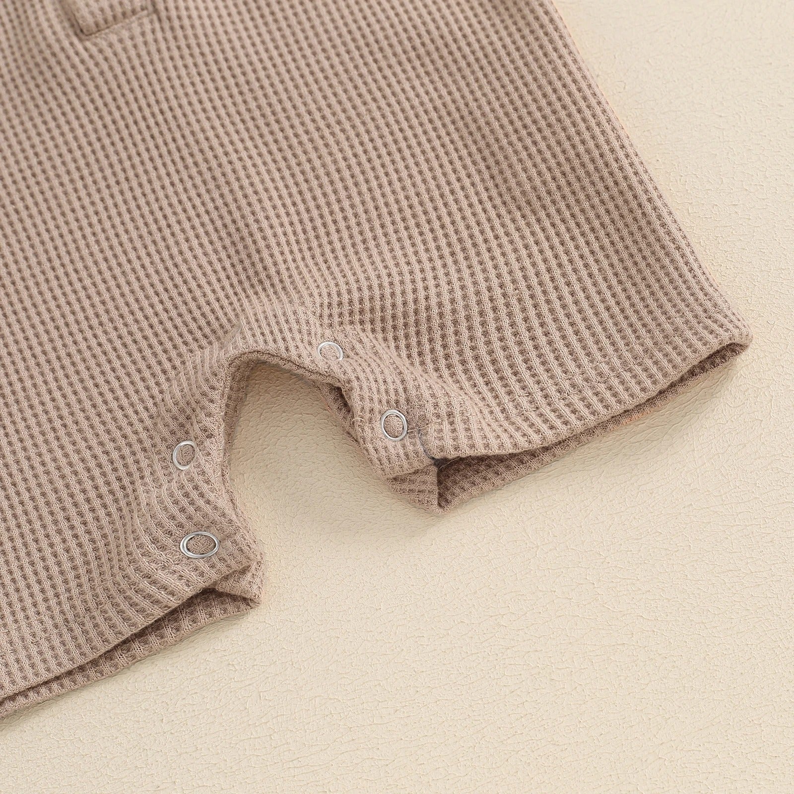 Children's Waffle Short-sleeved Jumpsuit