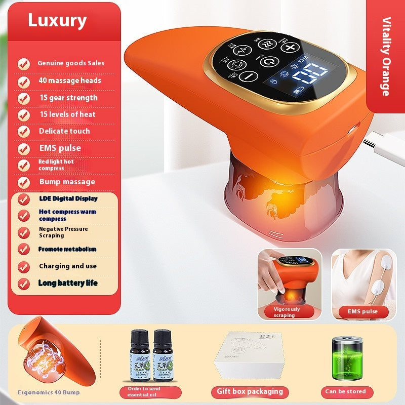 Electric Scraping EMS Micro Current Vacuum Hot Compress Walking Tank Suction Scraping Dredge Negative Pressure Cupping Device