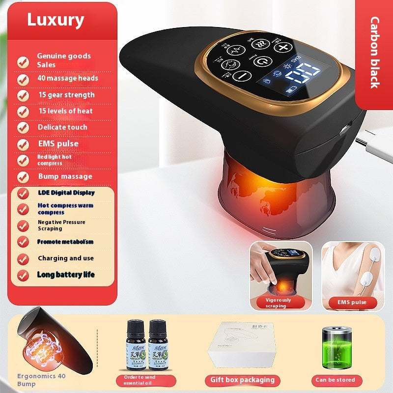 Electric Scraping EMS Micro Current Vacuum Hot Compress Walking Tank Suction Scraping Dredge Negative Pressure Cupping Device