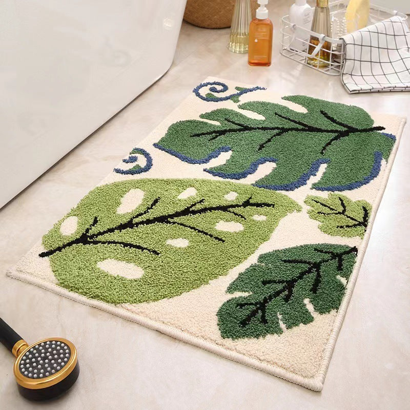 Cashmere-like Floor Mat Cross-border Flower Home Bathroom Non-slip Floor Mat