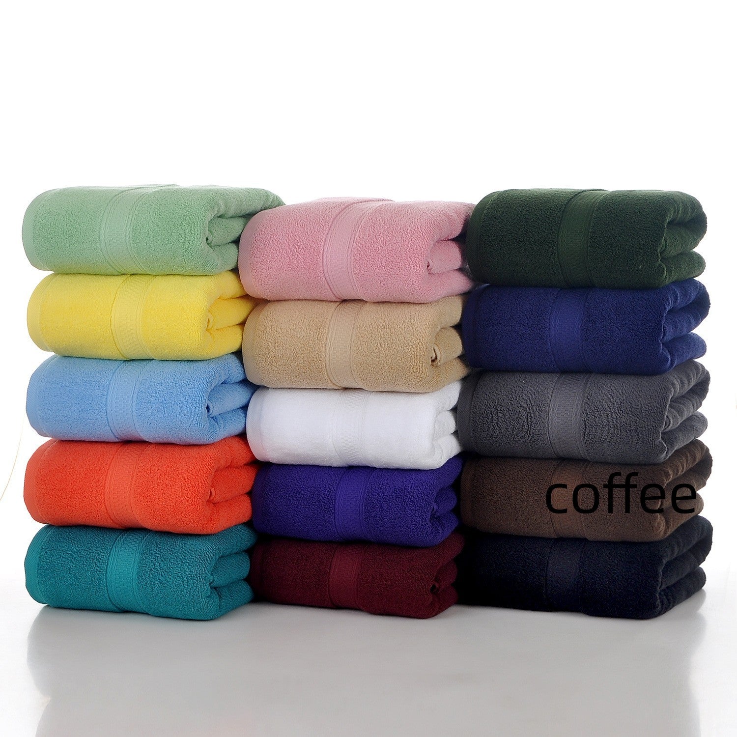 Plain Pure Cotton Bath Towel Household