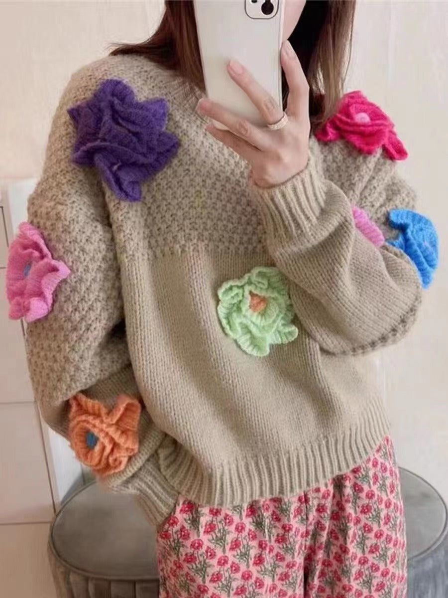 Loose-fitting Long Sleeve Sweater Design Sense Idle Style Soft Glutinous Top