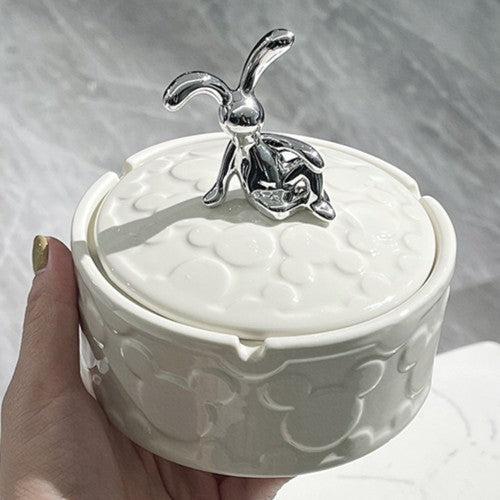 Ceramic Ashtray With Cover For Household Use