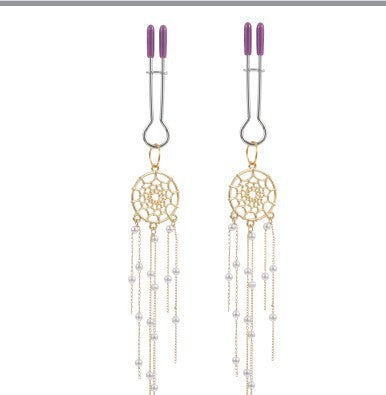 Toy Heart-shaped Pendant Pearl Nipple Clamp