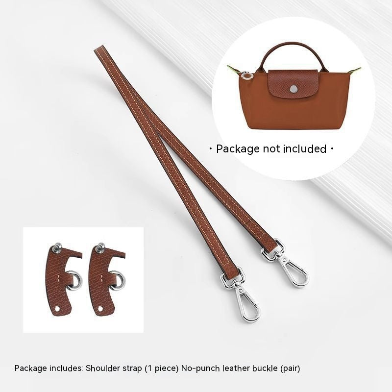 Wide Shoulder Strap Punch-free Leather Ring Transformation Crossbody Hardware Accessories