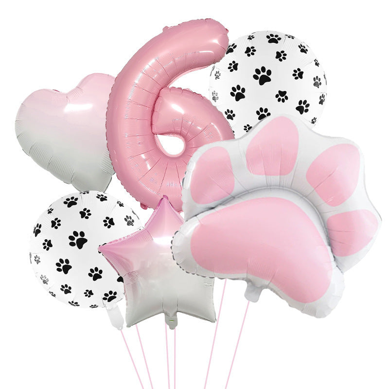 Animal Party Dog Cat's Paw Aluminum Balloon