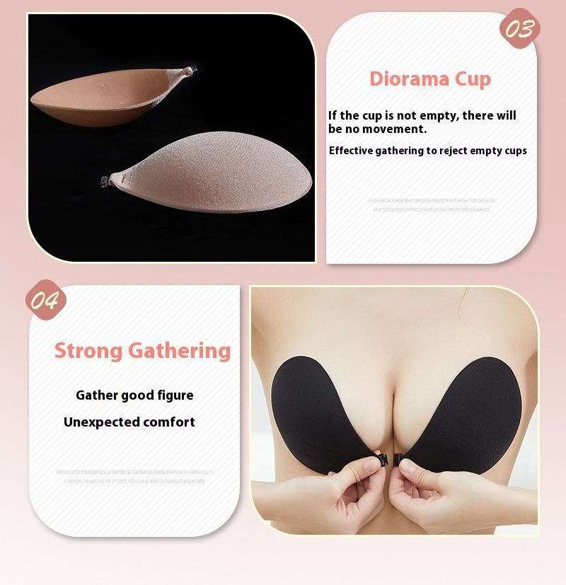 Round Cup Chest Paste Brushed Thin Invisible Push Up Bras Underwear Breast Pad