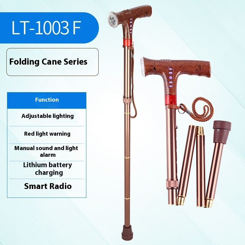 Multifunctional Non-slip Smart Retractable Folding Cane