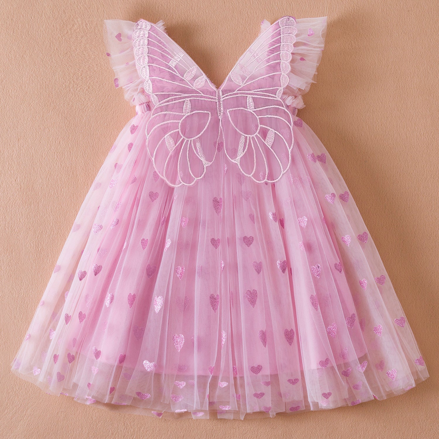 Three-dimensional Wings Mesh Girl Dress
