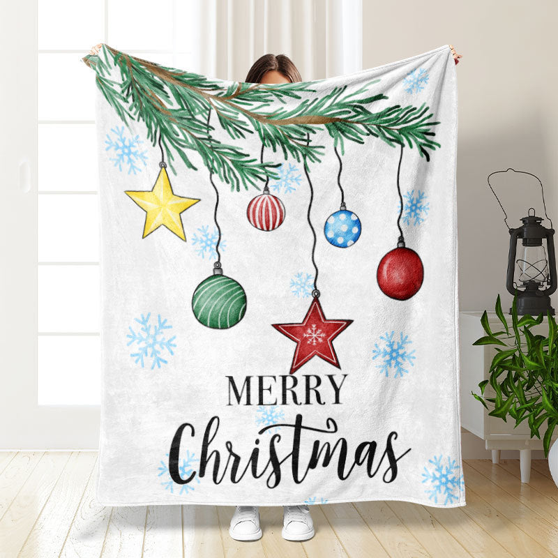 Christmas Thickening Print Flannel Blanket