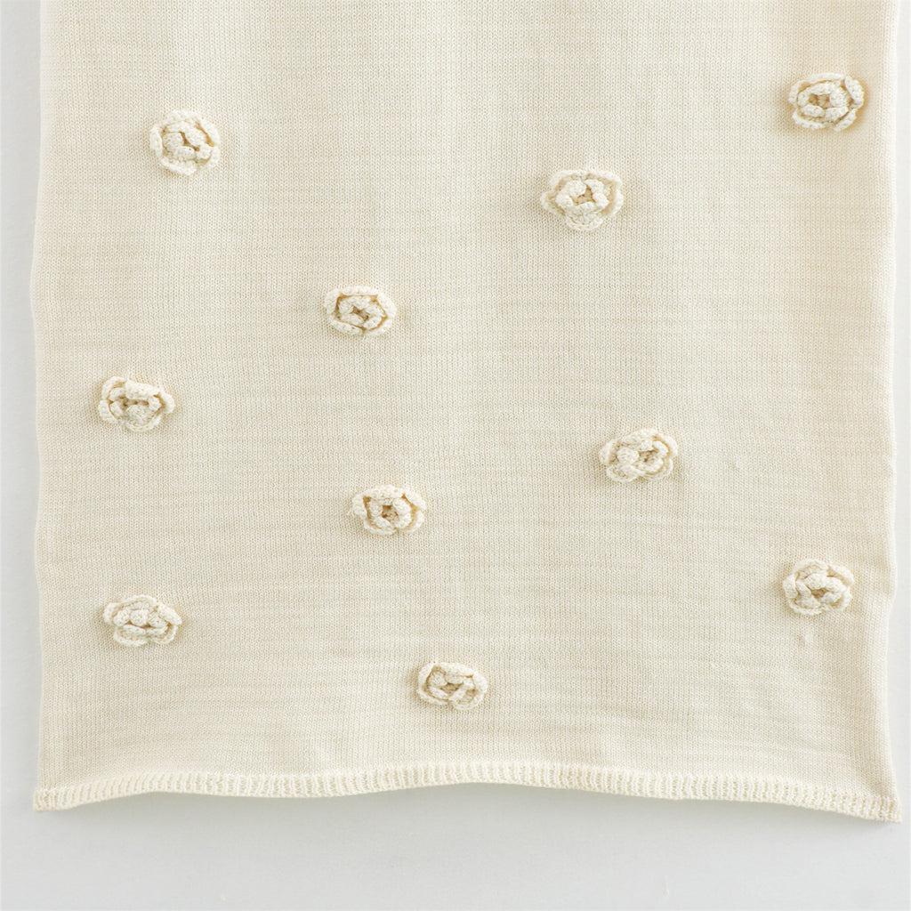 Women's Braces Skirt Three-dimensional Flower Knitted Backless Lace-up Dress