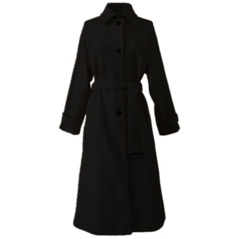 Mid-length Loose Slim Fit Woolen Coat Women's Autumn Woolen Overcoat