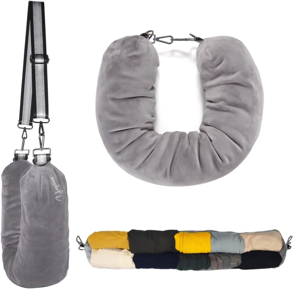 New Travel U-shaped Pillow Can Fill Clothes