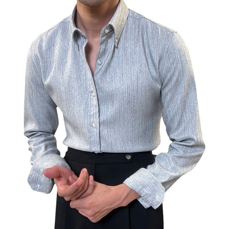 Spring Long Sleeve Shirt Male British Business Dress