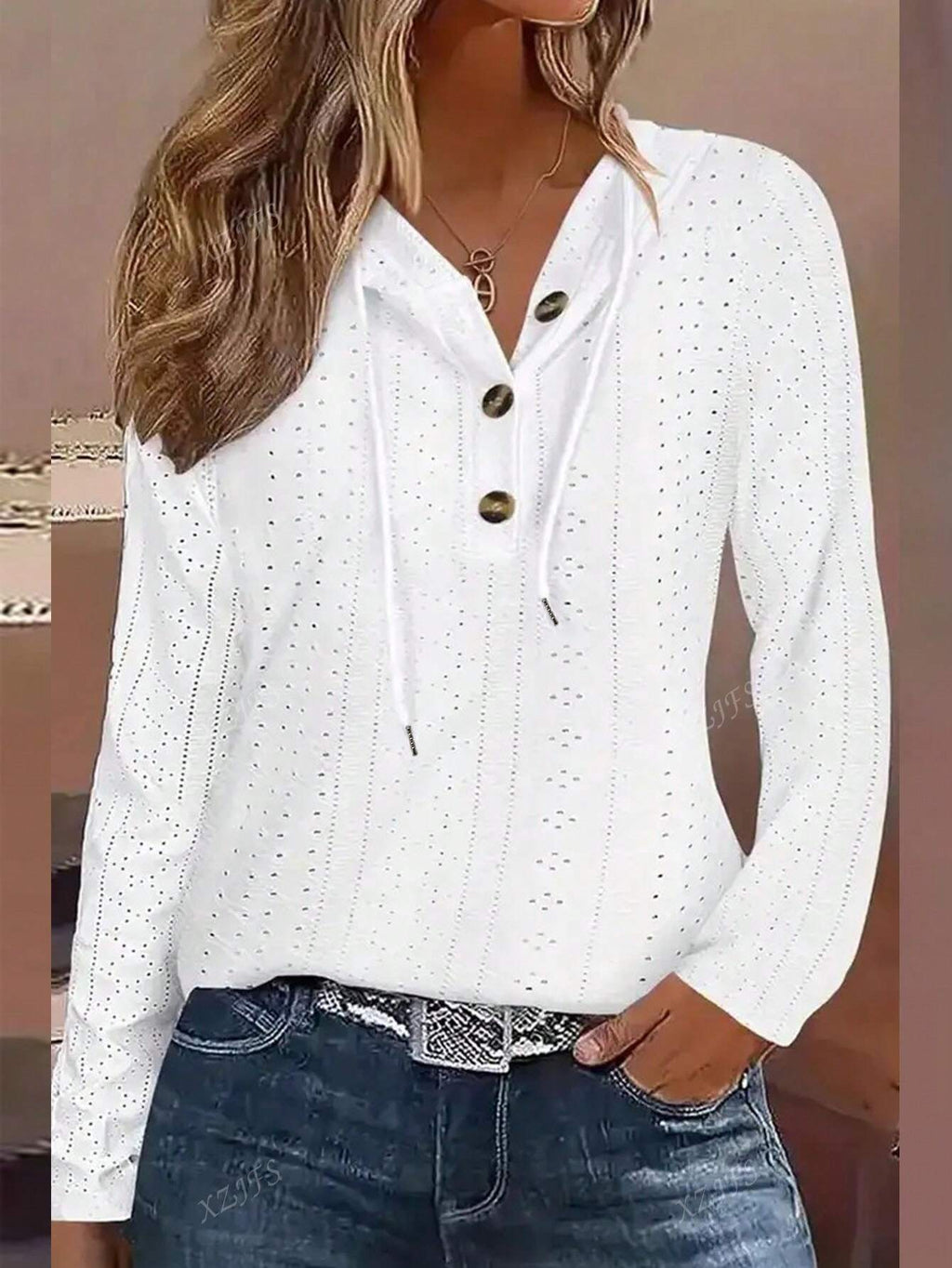 Women's Solid Color Half-Zip Casual Long Sleeve Hooded Sweatshirt