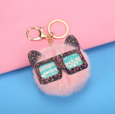 Women's Bow Pendant Plush Keychain