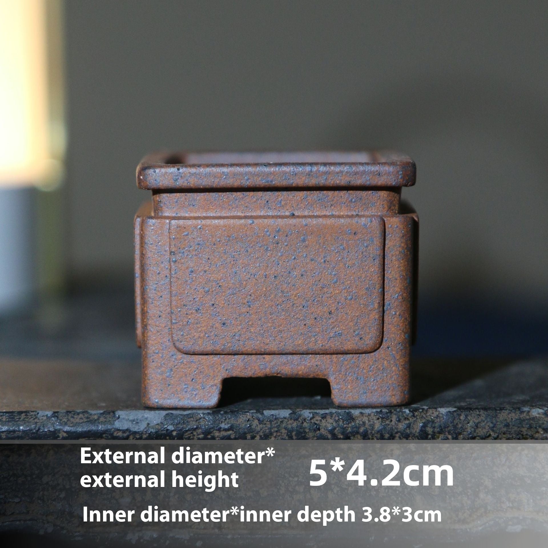 Purple Sand Flower Pot Handmade Miniature Desktop Pot