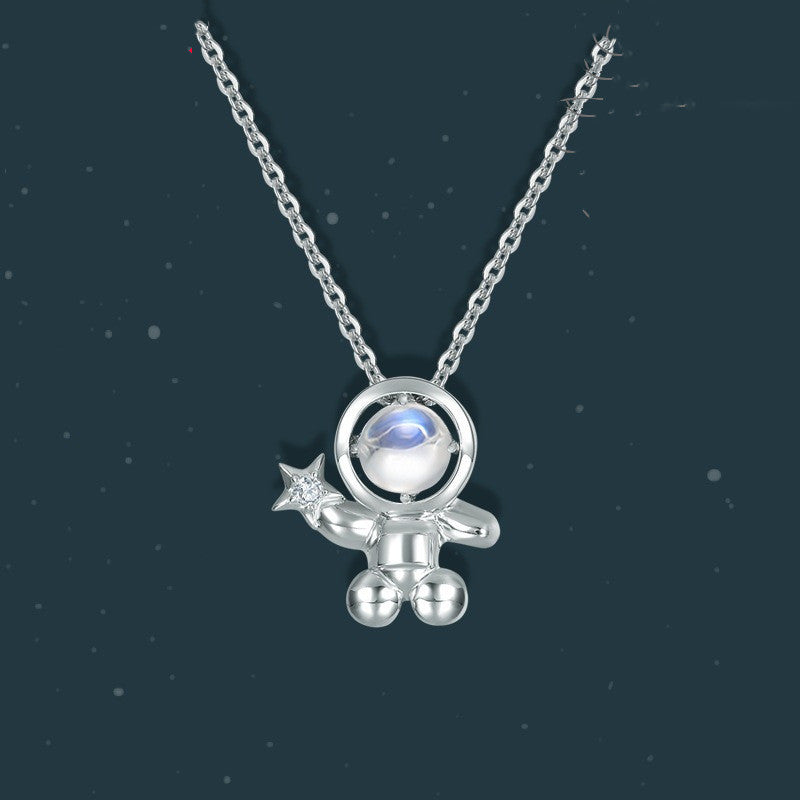 Sterling Silver Necklace Spaceman Pendant