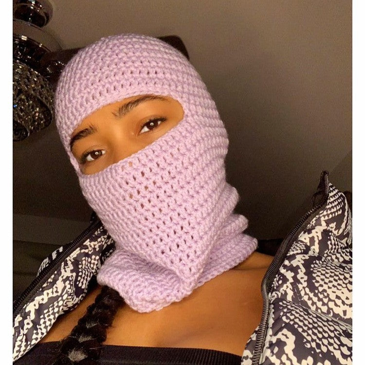 Pullover Windproof Neck Protection Handmade Knitted Hat