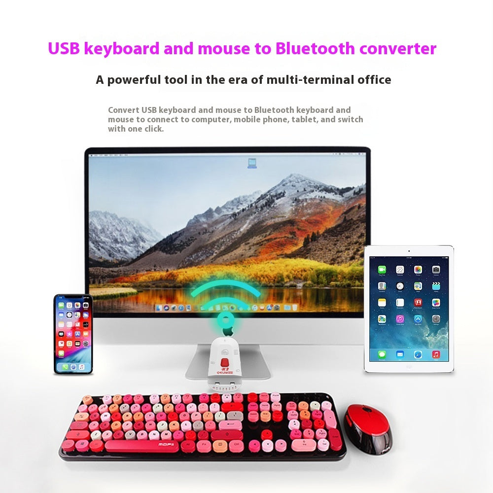 USB Key Mouse To Bluetooth Key Mouse Computer Cellphone Key Mouse Link