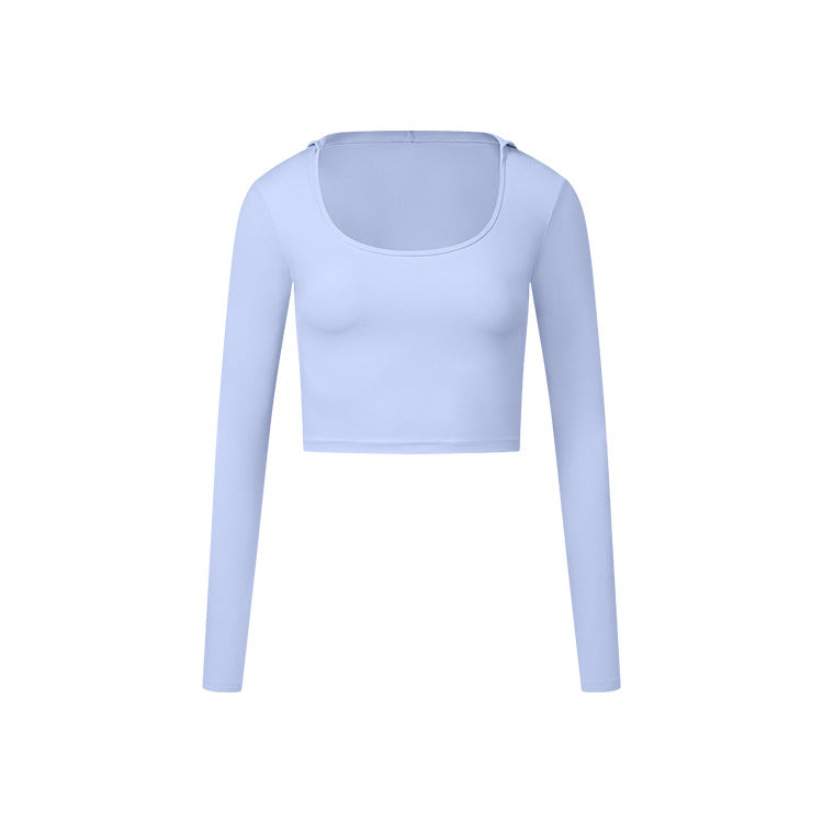 Autumn New Long Sleeve Nude Feel Fabric Sports Top